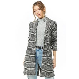 Black and White Plaid Houndstooth Blazer